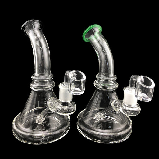 7" Curved Double Ring Thick Beaker Base Dab Rig - SmokeZone 420