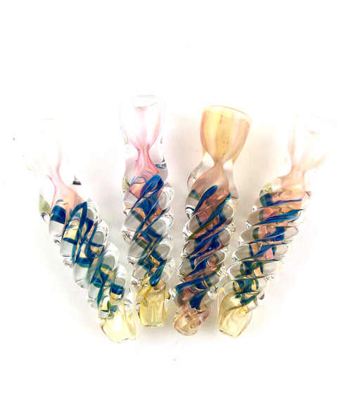 3.5" Rose Gold Fumed Twisted Glass Chillum - SmokeZone 420