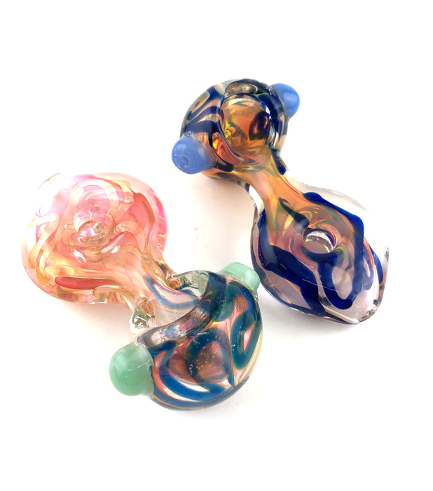 4" Rose Gold Donut Inside Work Hand Pipe - SmokeZone 420