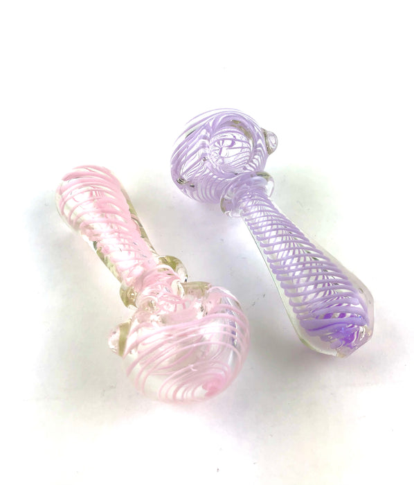 4.5" Single Ring Twisted Slime Color Hand Pipe - SmokeZone 420