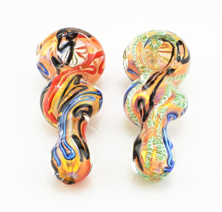5" Twisted Body Fumed Inside Art Hand Pipe - SmokeZone 420