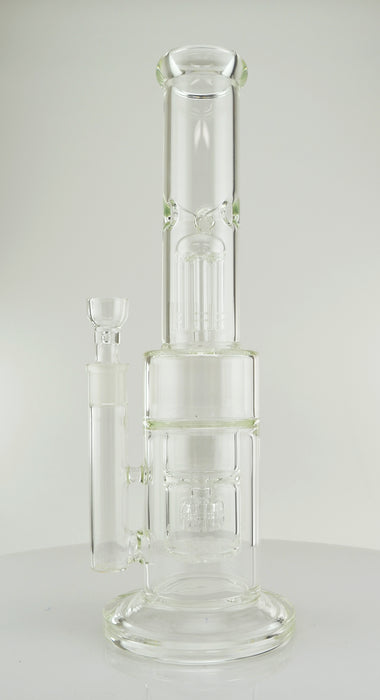 15" Heavy Clear Double Chamber Water Pipe - SmokeZone 420
