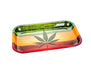 Rasta Leaf Rolling Tray 11"x7" - SmokeZone 420