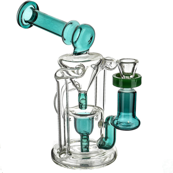 7" Terp Pearl Drip Recycler Teal Dab Rig - SmokeZone 420