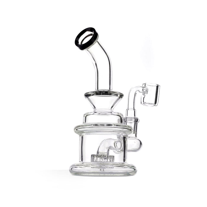 6.5" Clear Round Body Color Shower Perc - SmokeZone 420