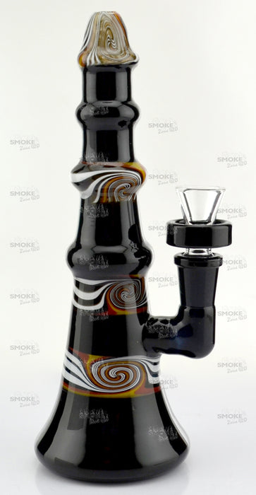 8" Black Body/Reverse Art Work Water Pipe (Made In USA) - SmokeZone 420