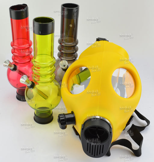 Yellow Color Gas Mask With Acrylic Tube - SmokeZone 420