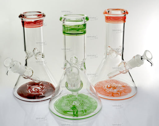 8" Beaker Swirl Color Base Made In USA (Assorted Colors) - SmokeZone 420