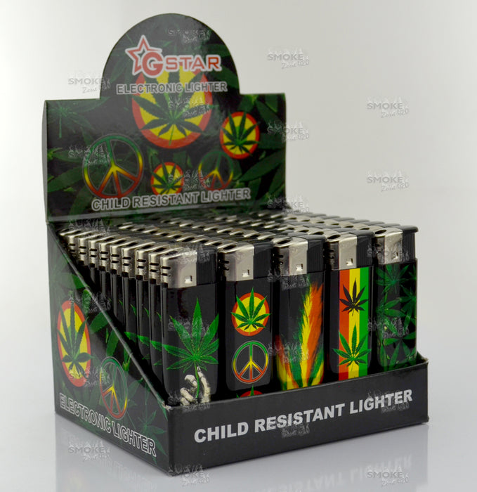 GSTAR Hologram Rasta Leaf Refillable Lighters - SmokeZone 420