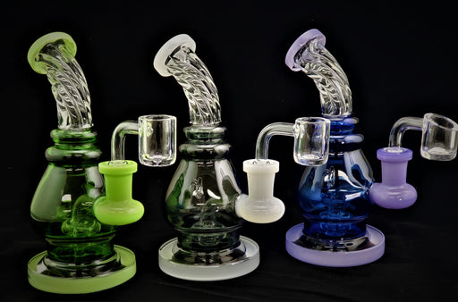 7" Slime Colors Dab Rig With Twisted Glass Mouth - SmokeZone 420