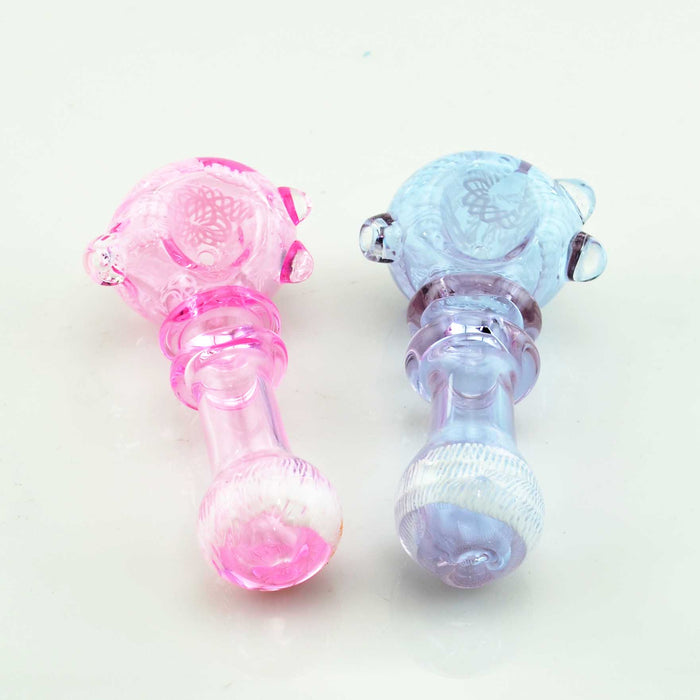 4.5" Double Ring Hand Pipe (Pink & Purple Color) - SmokeZone 420