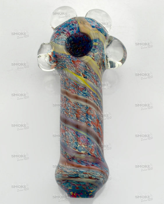 6" Four Beaded Multi Frit Hand Pipe - SmokeZone 420