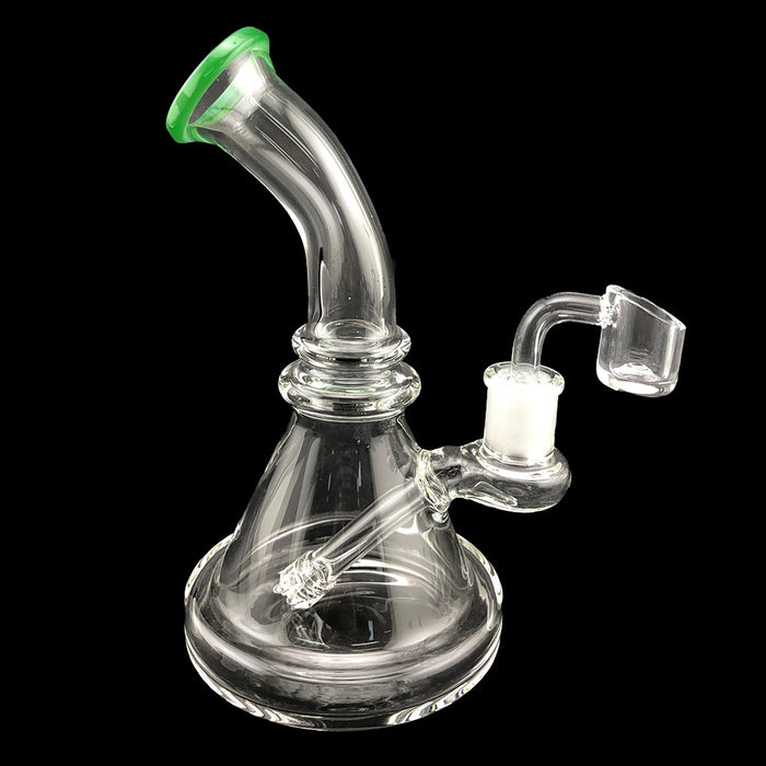 7" Curved Double Ring Thick Beaker Base Dab Rig - SmokeZone 420