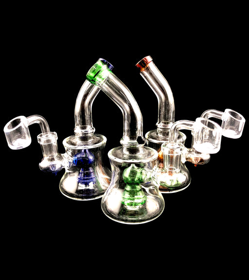 6" Curved Color Mouth & Showerhead Perc Dab Rig - SmokeZone 420