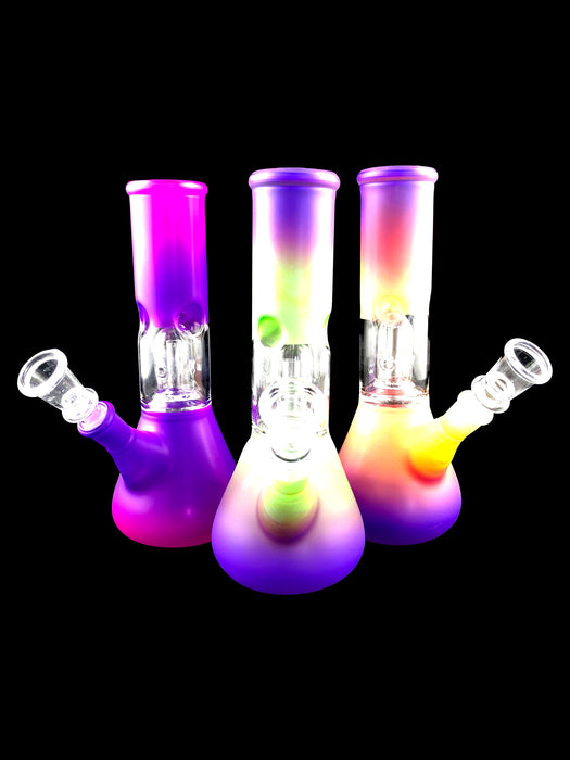 8.5" Frosted Two Tone Dome Perc Water Pipe - SmokeZone 420