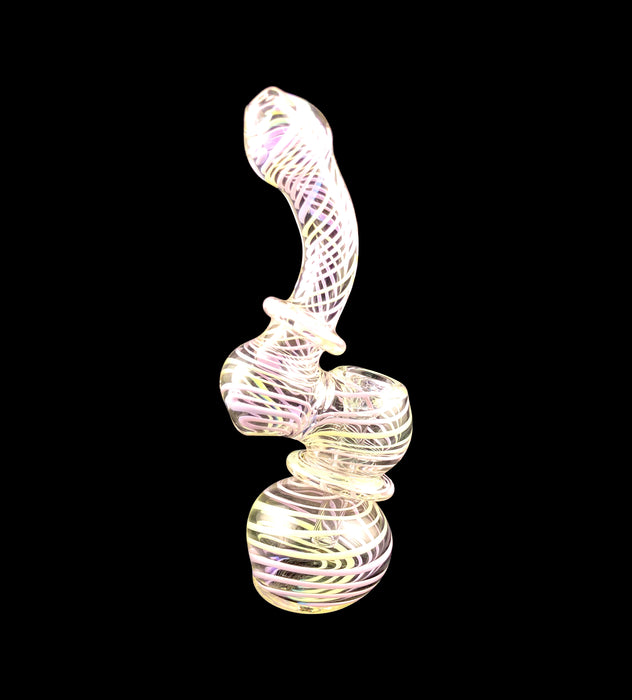 6.5" Two Ring Slime Color Twisted Bubbler - SmokeZone 420