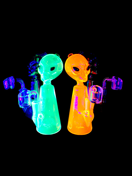 7" Alien Head UV Reactive Dab Rig - SmokeZone 420