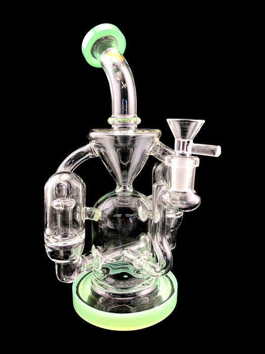10" Star Wing Double Dome & Inline Perc Water Pipe - SmokeZone 420