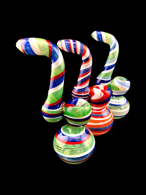 8" Multi Twist Color Sherlock Bubbler - SmokeZone 420