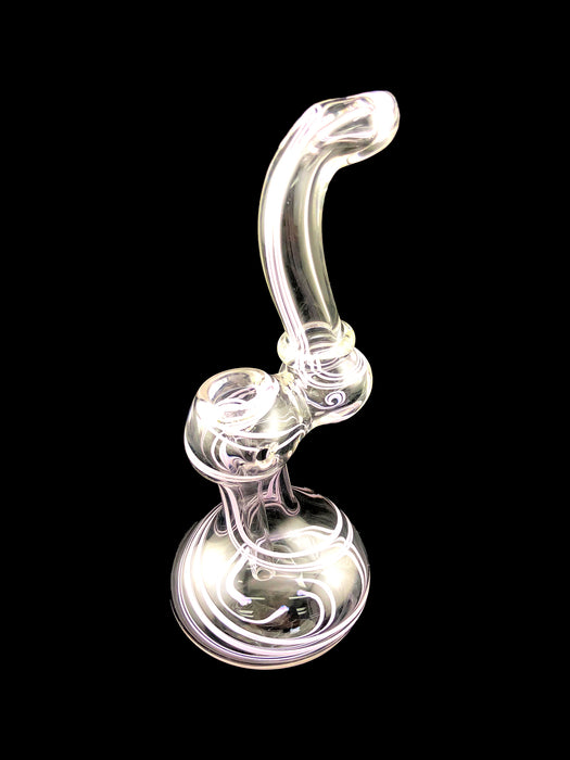 8" Clear & Slime Twisted Bubbler - SmokeZone 420