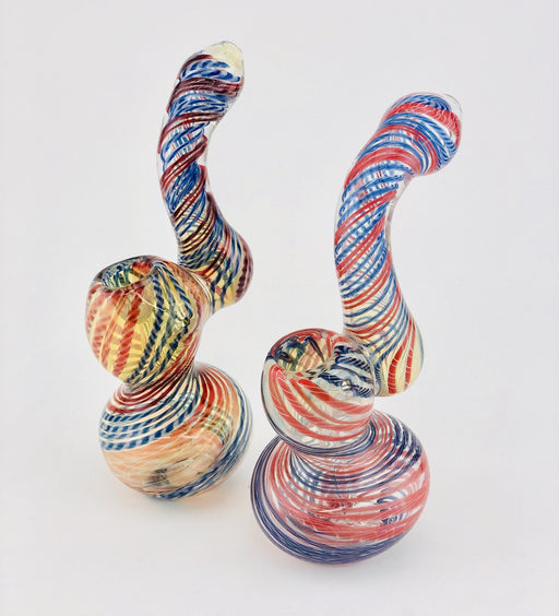 7" Twisted Color Wrap Sherlock Bubbler - SmokeZone 420