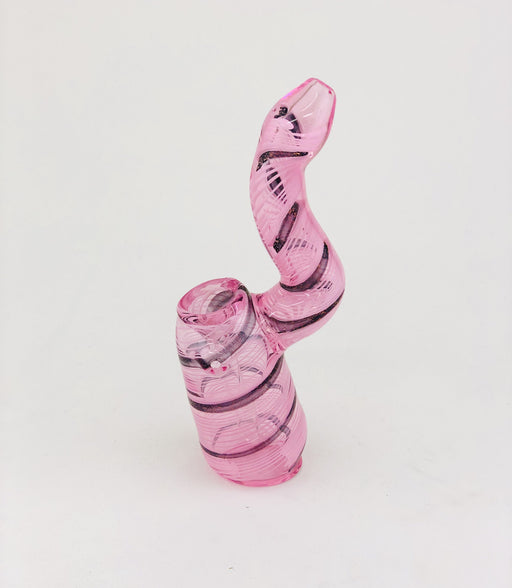6" Pink Twisted Dichro Sherlock Bubbler - SmokeZone 420
