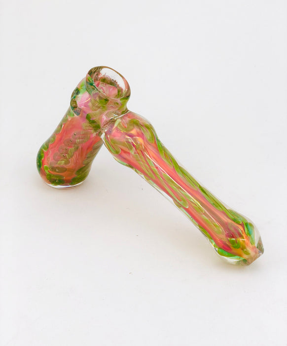 7" Rose Gold Swirl Art Hammer Bubbler - SmokeZone 420