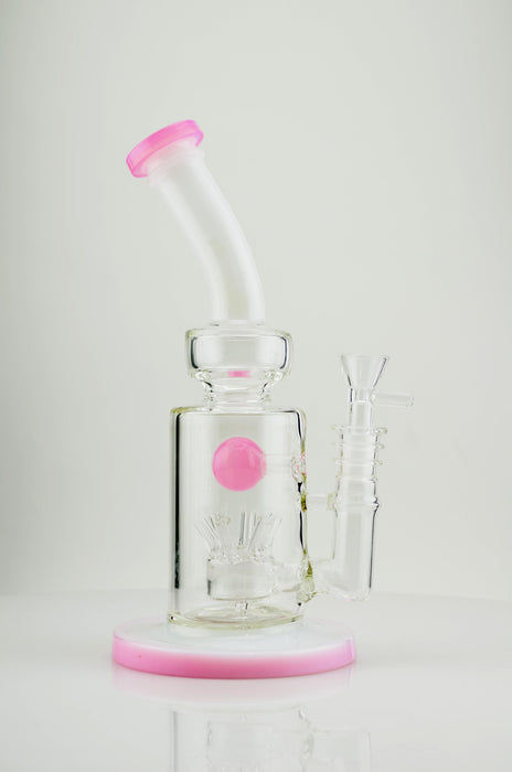 11" Bent Mouth Sprinkler Water Pipe (Cadillac Pink) - SmokeZone 420