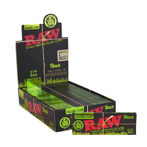 RAW Black Organic Hemp 1¼ Rolling Paper - SmokeZone 420