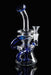 8" Clear & Blue Recycle Showerhead Perc Dab Rig - SmokeZone 420