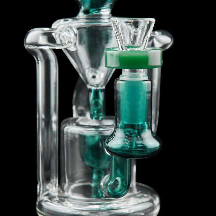 7" Terp Pearl Drip Recycler Teal Dab Rig - SmokeZone 420