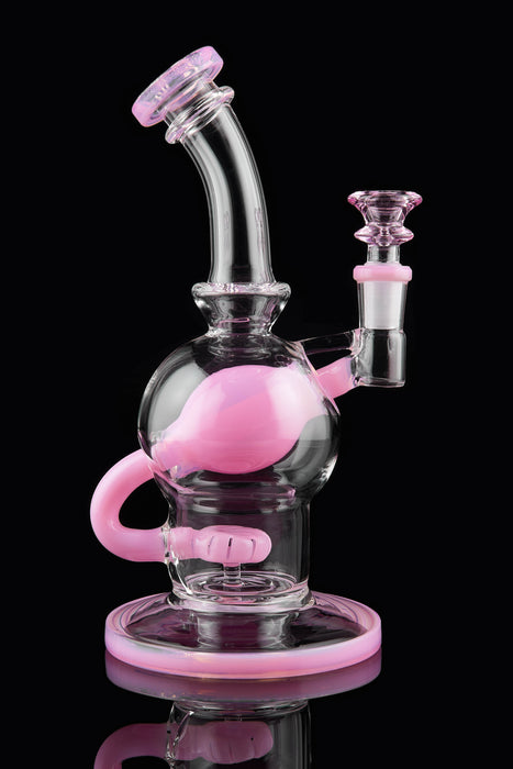 9" Slime Pink Inflated Balloon Recycler Dab Rig - SmokeZone 420