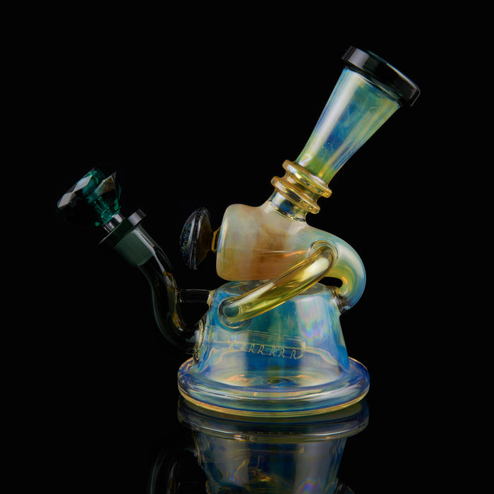 8" Heavy Gold Fumed Space Recycler Inline Dab Rig - SmokeZone 420