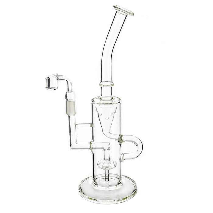 12" Clear Recylcer Shower Perc Dab Water Pipe - SmokeZone 420