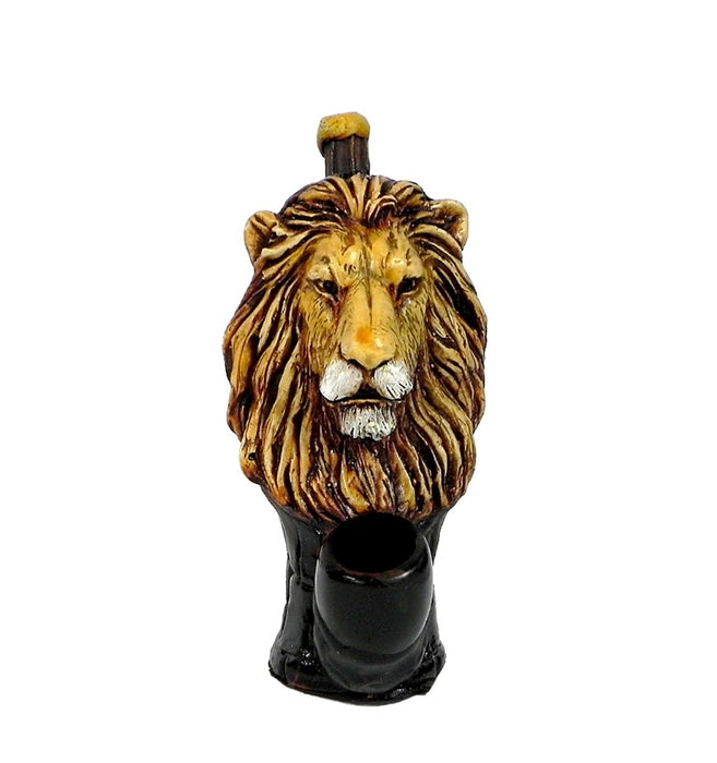 Lion Face Wood Pipe - SmokeZone 420