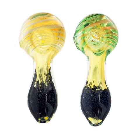 4" Spiral Head Inside Frit Body Hand Pipe - SmokeZone 420