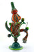 14" Heady Work Orange and Green Concentrate Water Pipe With Titanium Skillet. Made By Torch Glass - SmokeZone 420