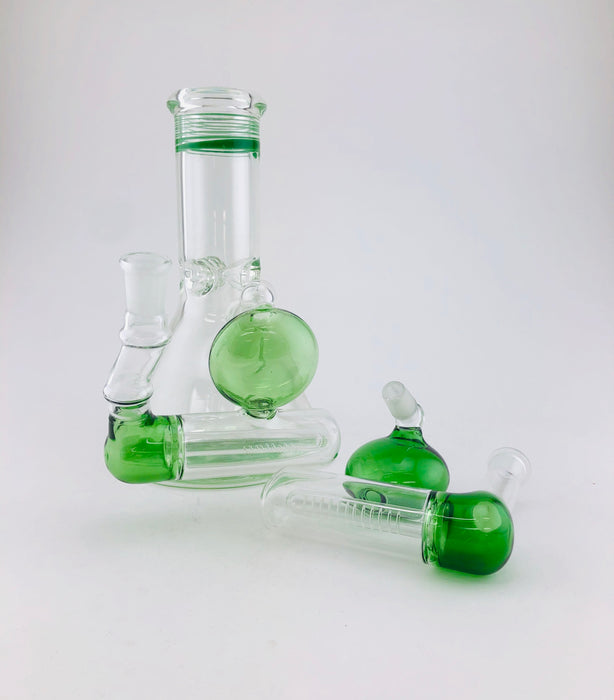 14/14mm Green Diffused Inline Ash Catcher - SmokeZone 420