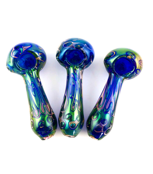 5" Blue Electric Fumed Spoon Hand Pipe - SmokeZone 420