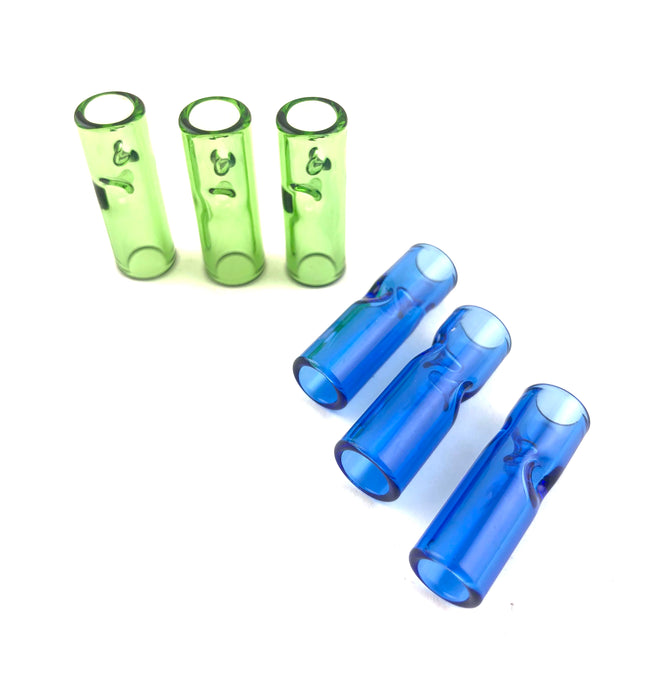 1.25" Blue & Green Round Glass Tip (25 Pack) - SmokeZone 420