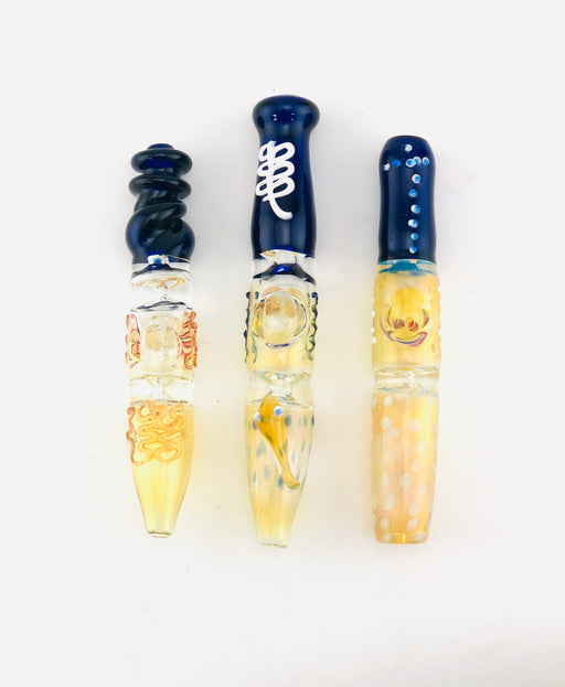 7" Assorted Blue & Gold Fumed Stream Rollers - SmokeZone 420