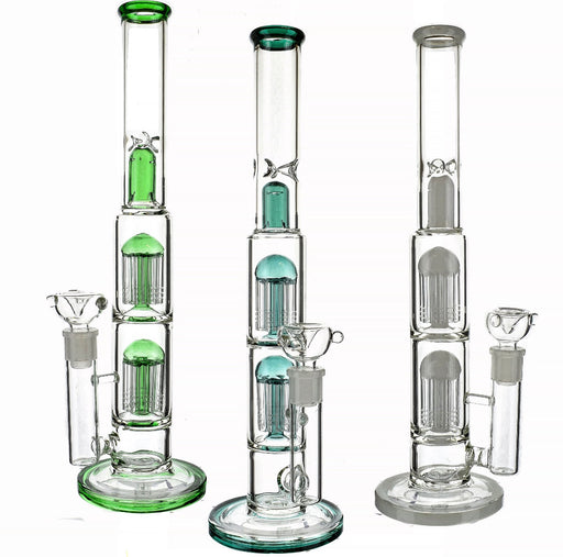 16" Dome & Double Tree Perc Stemless Water Pipe - SmokeZone 420