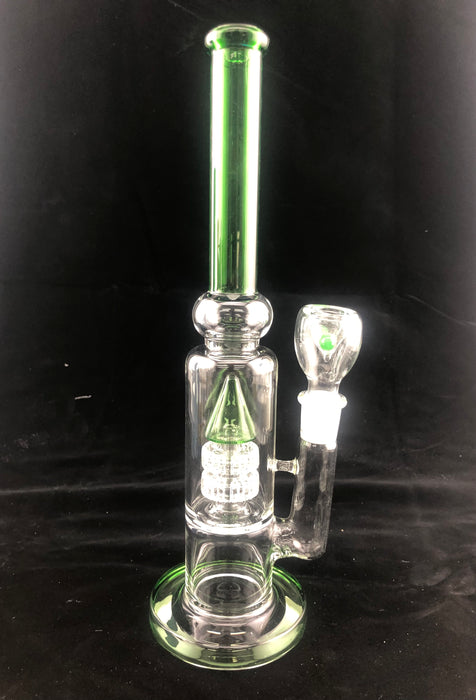 12" Color Tube Double Shower Cone Perc Water Pipe - SmokeZone 420