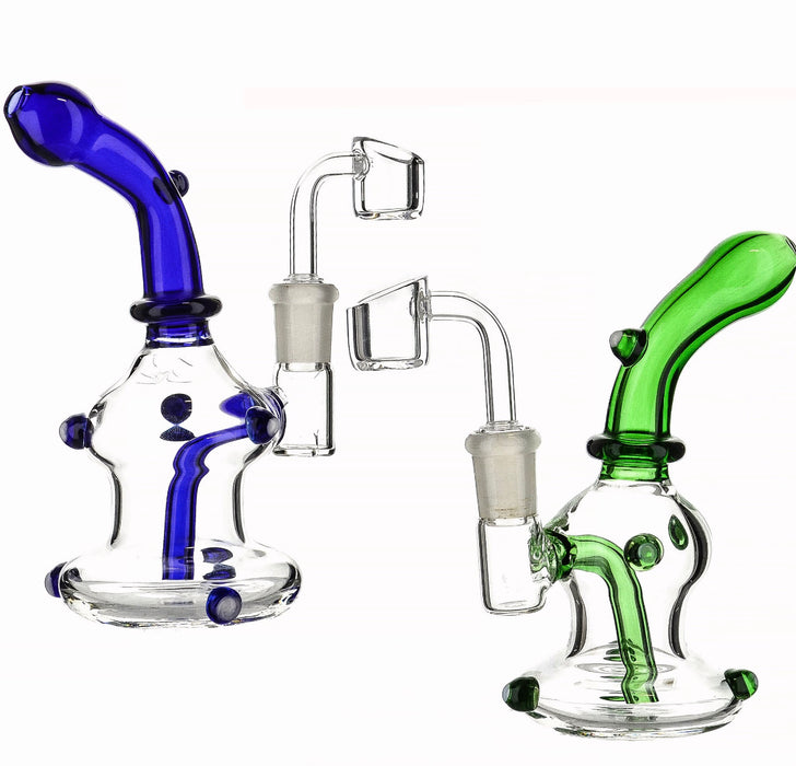 6" Bead Body Color Mouth Tube Dab Rig - SmokeZone 420