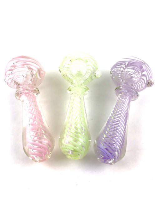 4.5" Single Ring Twisted Slime Color Hand Pipe - SmokeZone 420