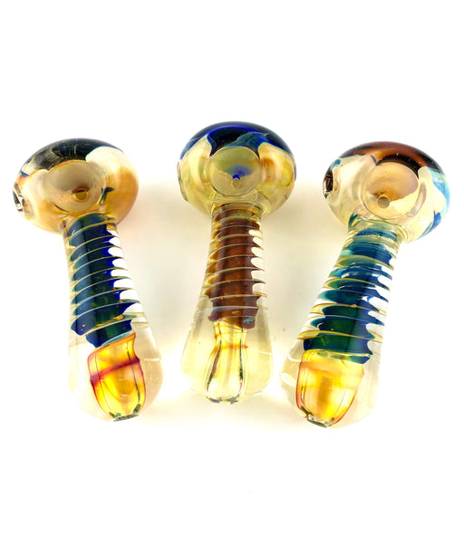 4.5" Heavy Double Glass Inside Spiral Hand Pipe - SmokeZone 420