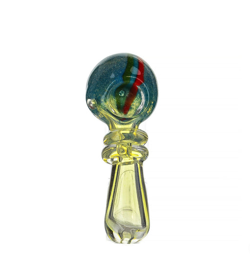 3.5" Double Ring Frit Head Fumed Spoon Pipe - SmokeZone 420