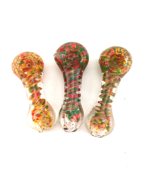 3" Inside Twist Multi Frit Color Hand Pipe - SmokeZone 420