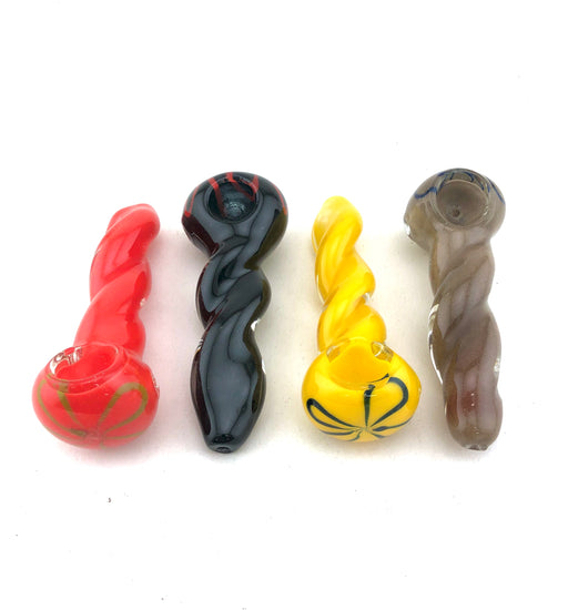 4.5" Full Frit Twisted Body Hand Pipe - SmokeZone 420