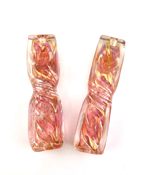 4.5" Twisted Block Rose Gold Fumed Hand Pipe - SmokeZone 420